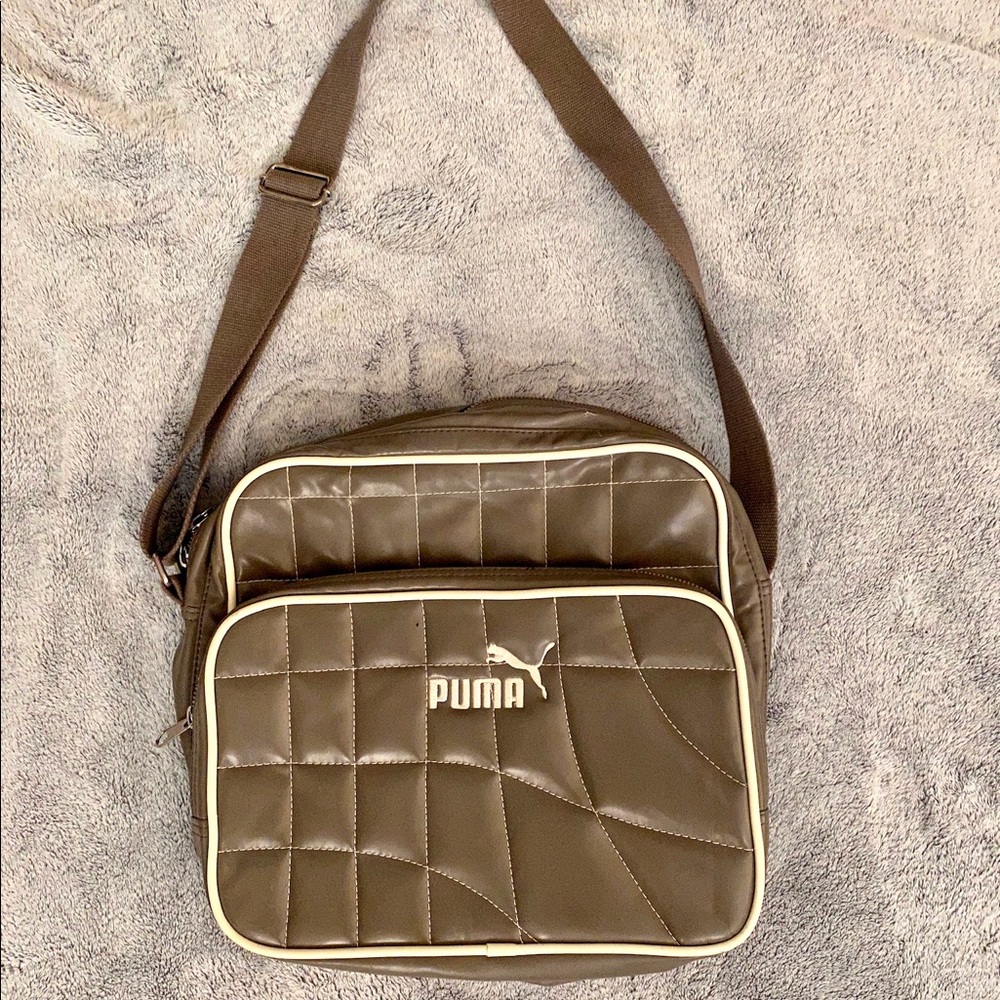 Puma grey quilted crossbody bag